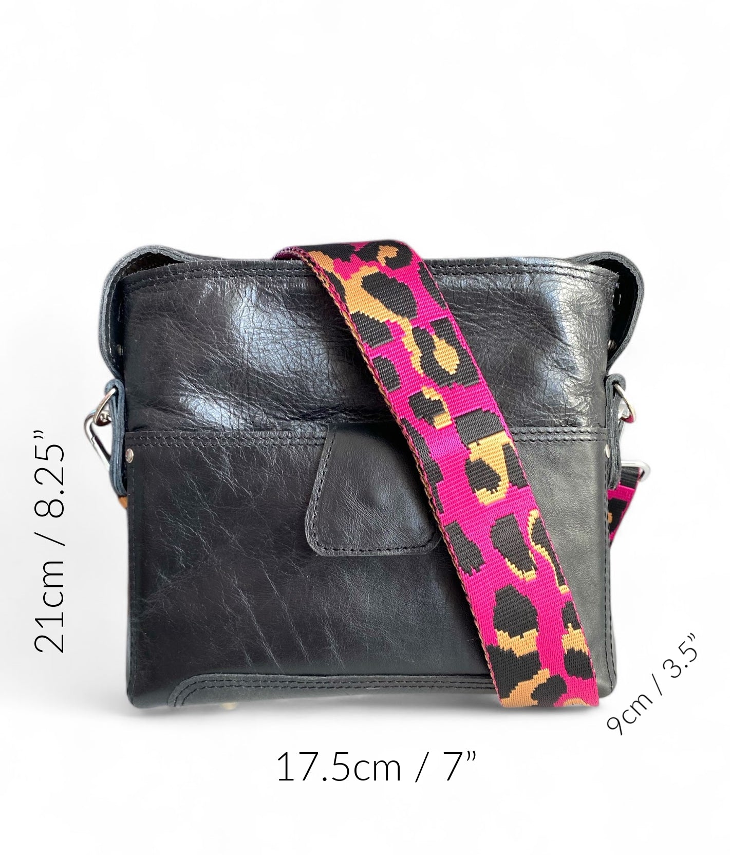 Swift | Black Eco Luxury Leather Crossbody Bag image 12