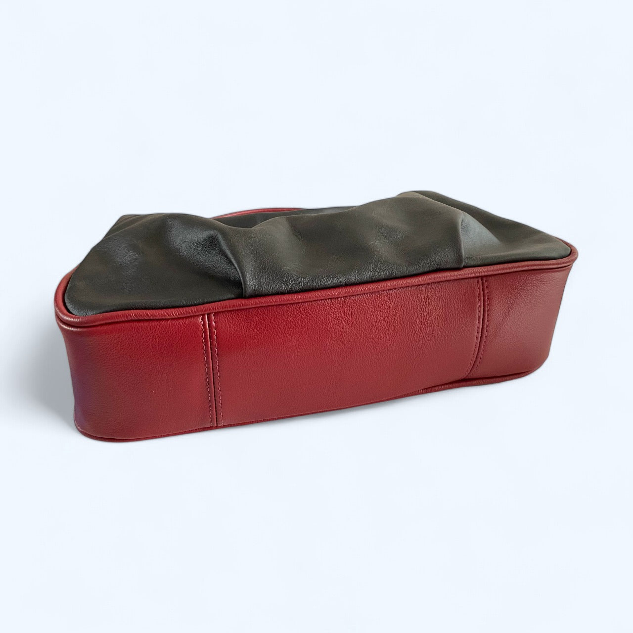 Paulette | Black and Red Leather Shoulder Bag | Handcrafted from Rescued Leather image 4