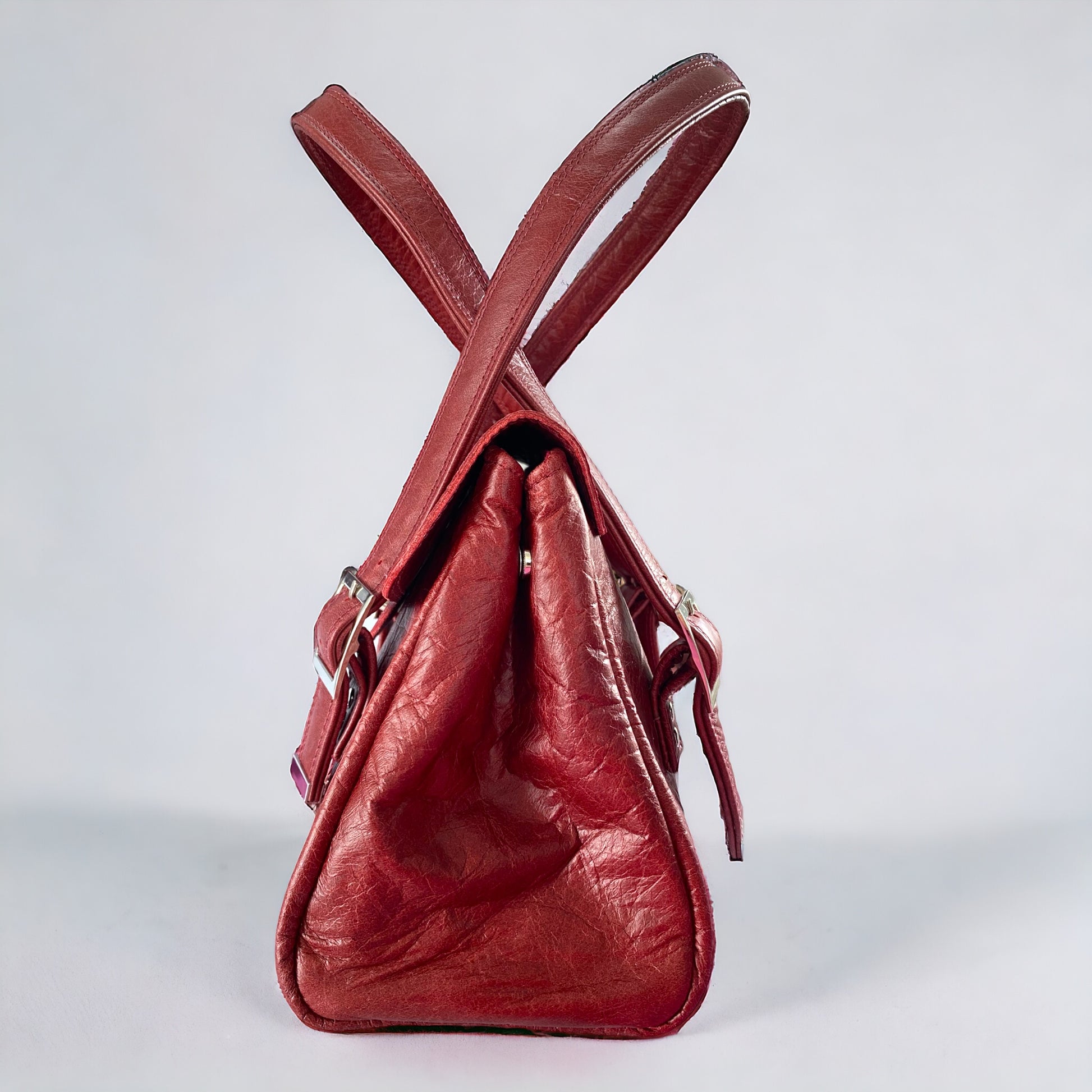 Rachel | Red Leather Shoulder Bag | Handcrafted with Distressed Leather image 4