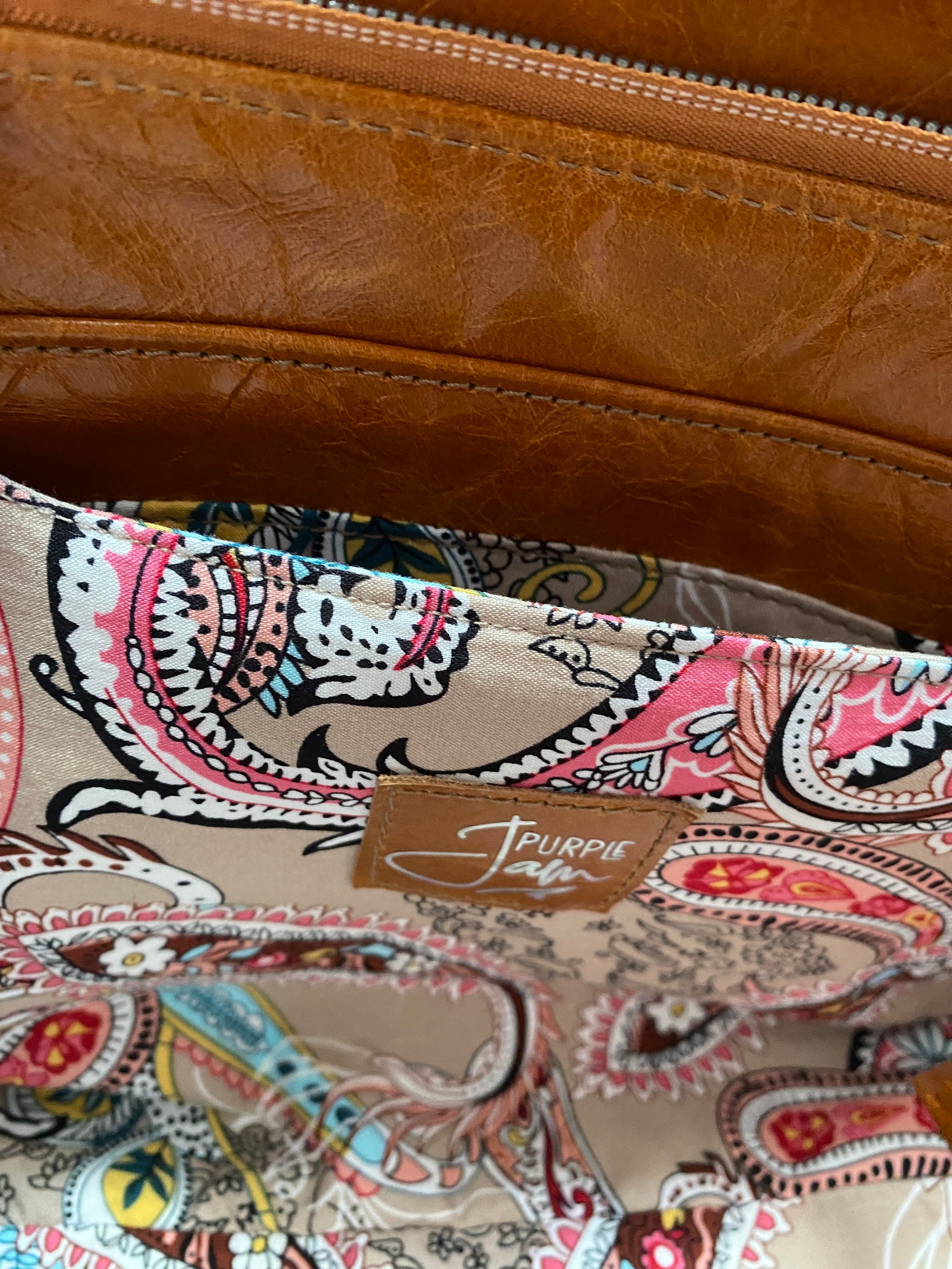 Rowena | Tan Leather 3 Section Shoulder Bag image 9