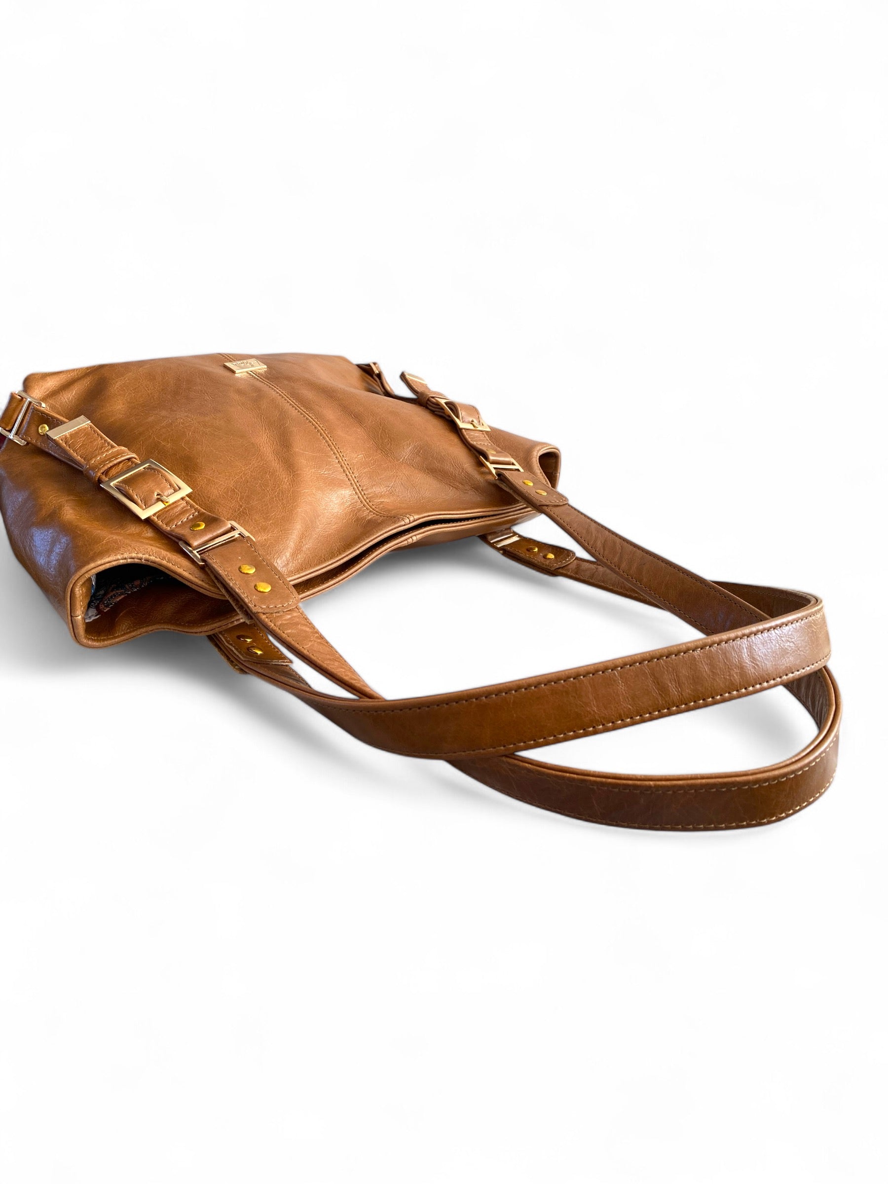 Moonwake | Tan Brown Leather Slouch Tote Bag image 9