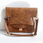 Emmie | Whiskey Brown Leather Shoulder Bag | Handcrafted from Rescued Leather image 3
