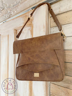 Emmie | Whiskey Brown Leather Shoulder Bag | Handcrafted from Rescued Leather image 1