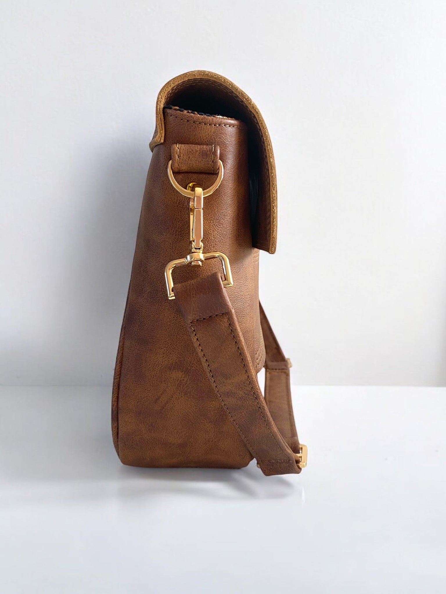 Emmie | Whiskey Brown Leather Shoulder Bag | Handcrafted from Rescued Leather image 5