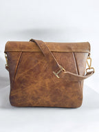 Emmie | Whiskey Brown Leather Shoulder Bag | Handcrafted from Rescued Leather image 6