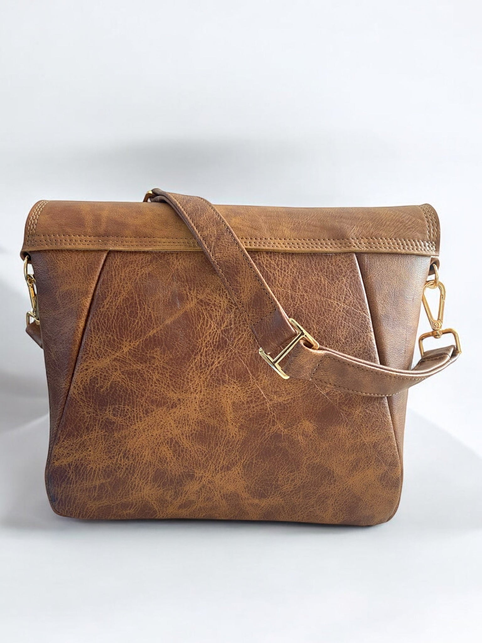Emmie | Whiskey Brown Leather Shoulder Bag | Handcrafted from Rescued Leather image 6