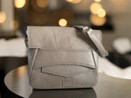 Emmmie | Grey Leather Shoulder Bag | Handcrafted, Eco-Friendly & Stylish image 3