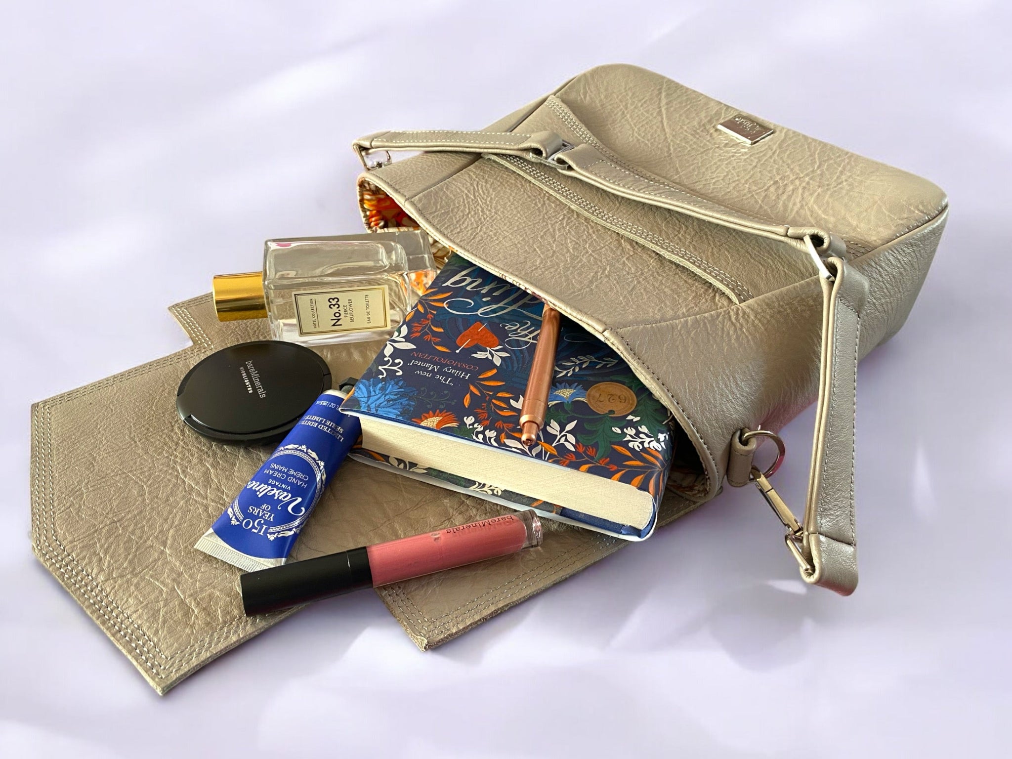 Emmmie | Grey Leather Shoulder Bag | Handcrafted, Eco-Friendly & Stylish image 6