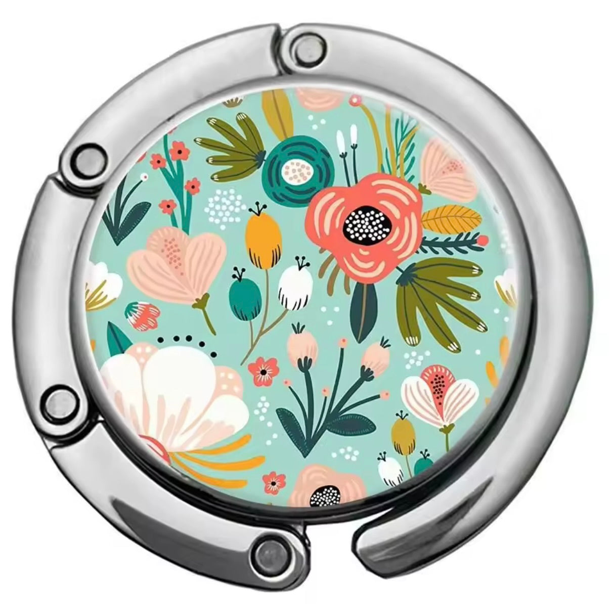 Floral Foldaway Handbag Hook | Table Bag Holder with Scandi-Style Flower Design | Bag Accessories