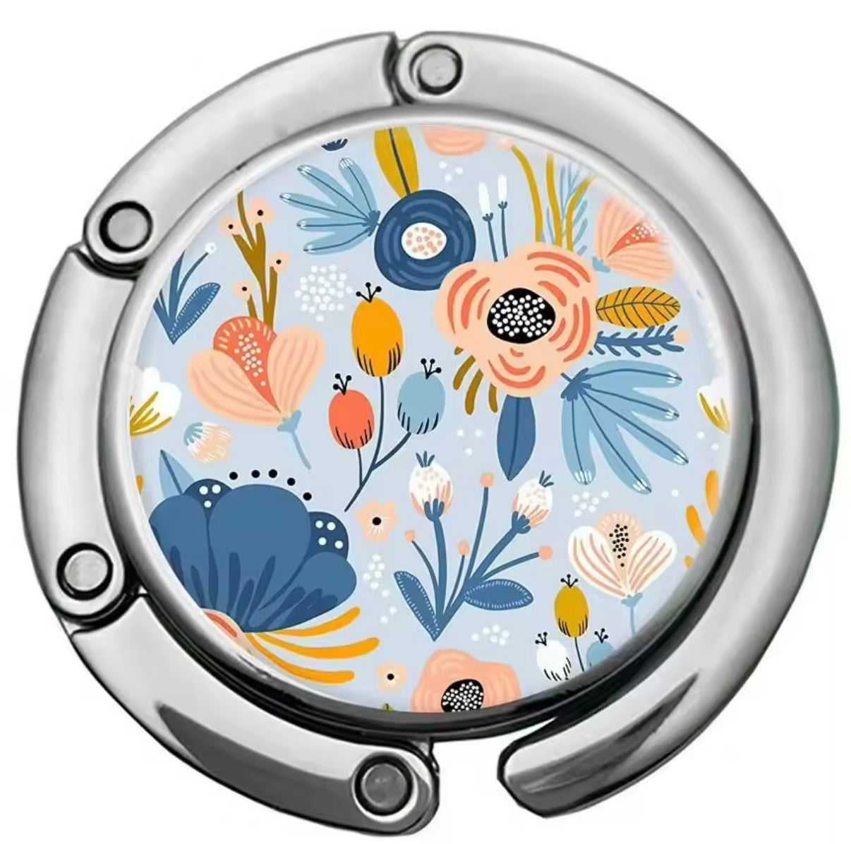 Floral Foldaway Handbag Hook | Table Bag Holder with Scandi-Style Flower Design | Bag Accessories