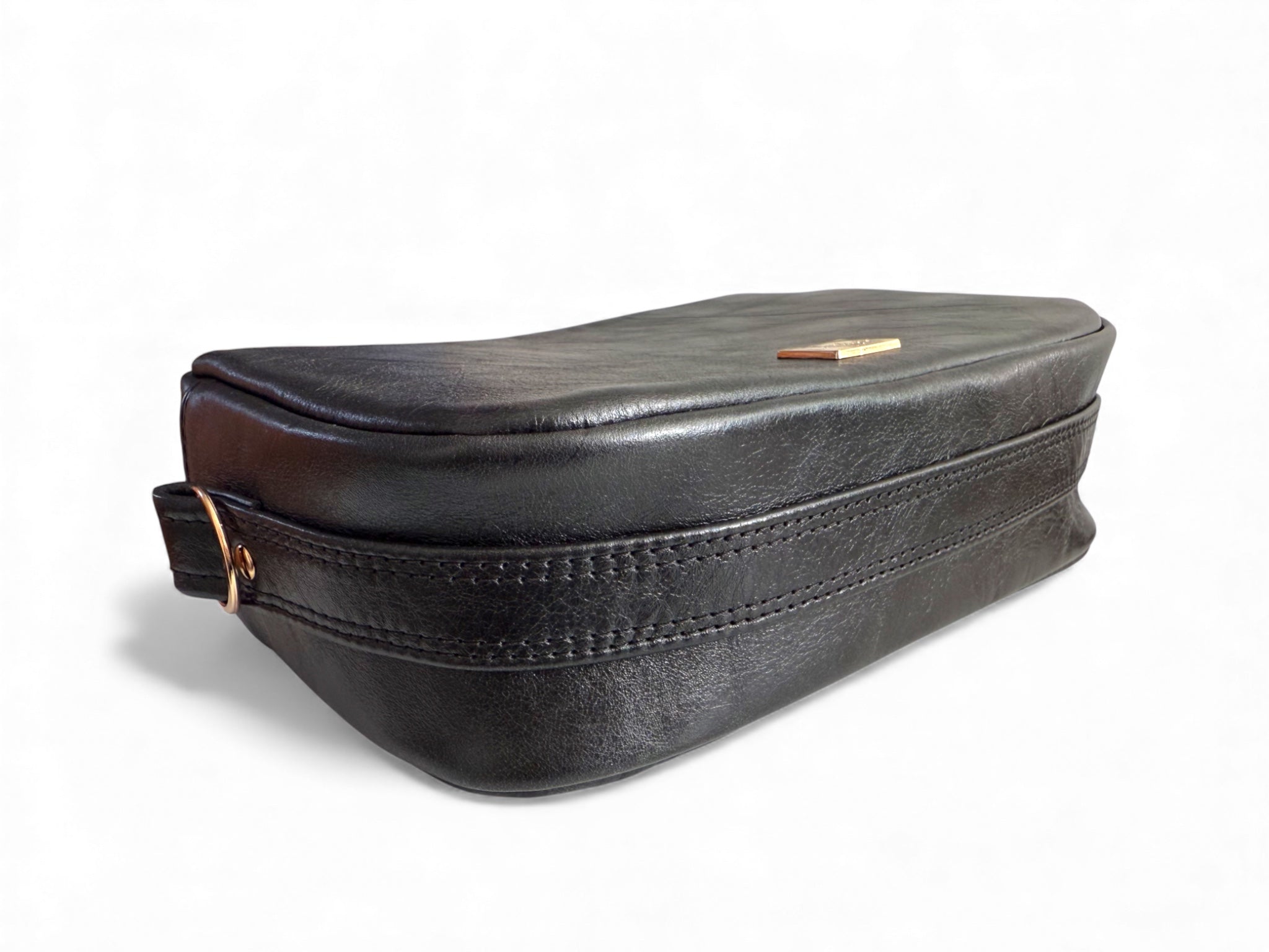 View of the bottom of the Catalina crossbody bag. Handcrafted by Lilly & Jude in the UK