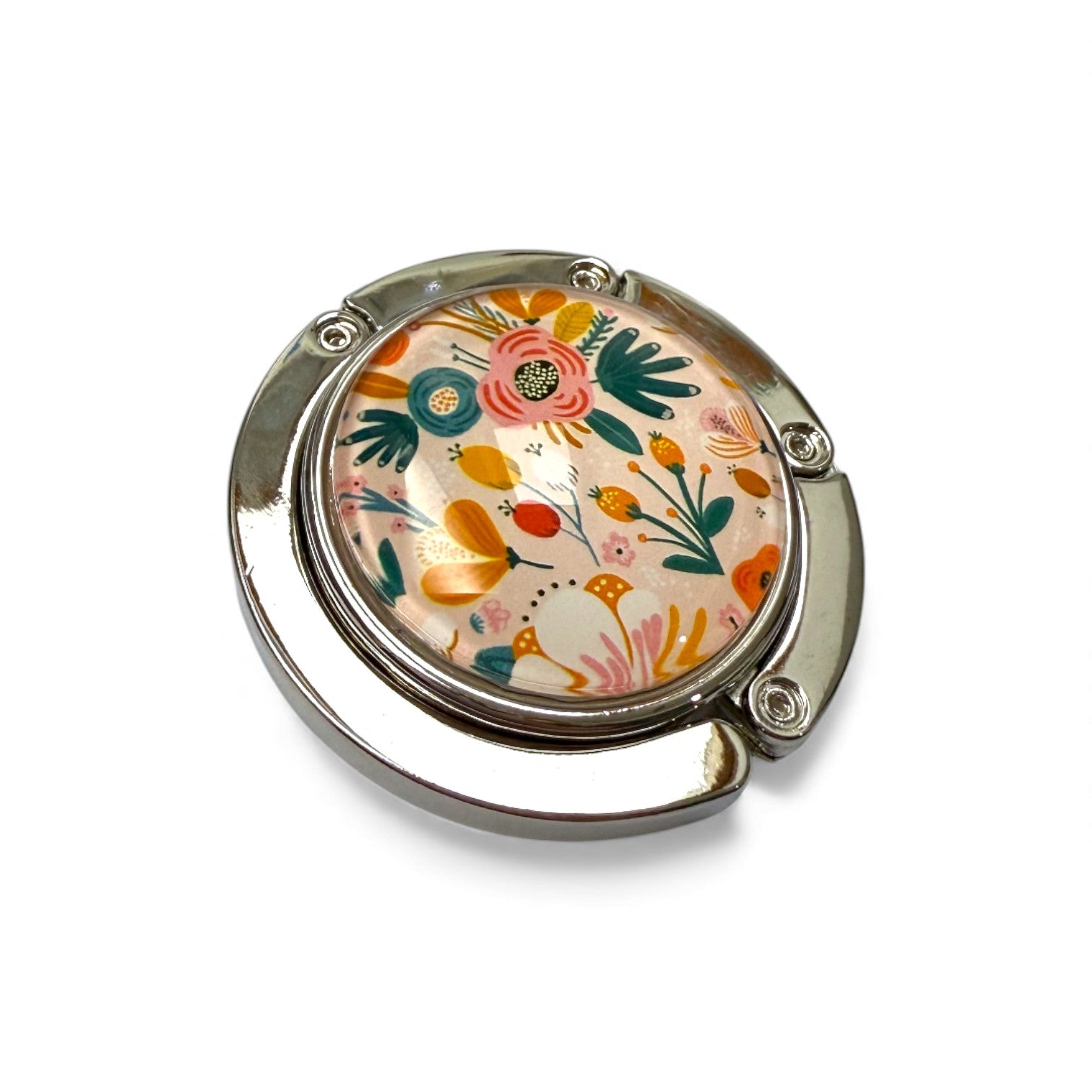 Floral Foldaway Handbag Hook | Table Bag Holder with Scandi-Style Flower Design | Bag Accessories
