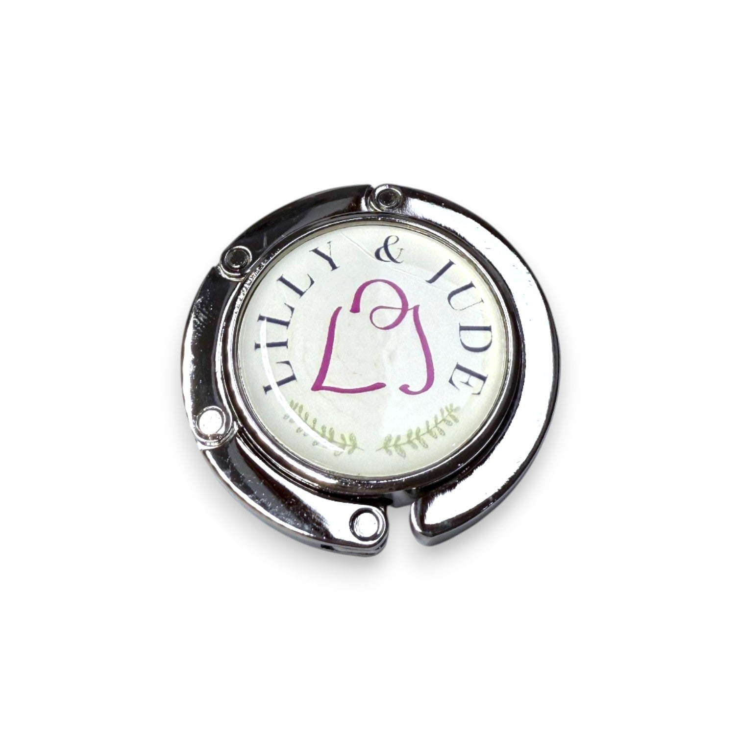 Circular product with 'Lilly & Jude' branding on a white background
