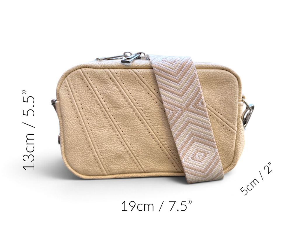 Tiny Harriet | Cream Butter Yellow Leather Compact Crossbody Bag