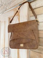 Emmie | Whiskey Brown Leather Shoulder Bag | Handcrafted from Rescued Leather image 1