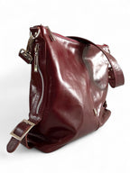 Juliette | Handcrafted Burgundy Leather Slouch Bag image 8