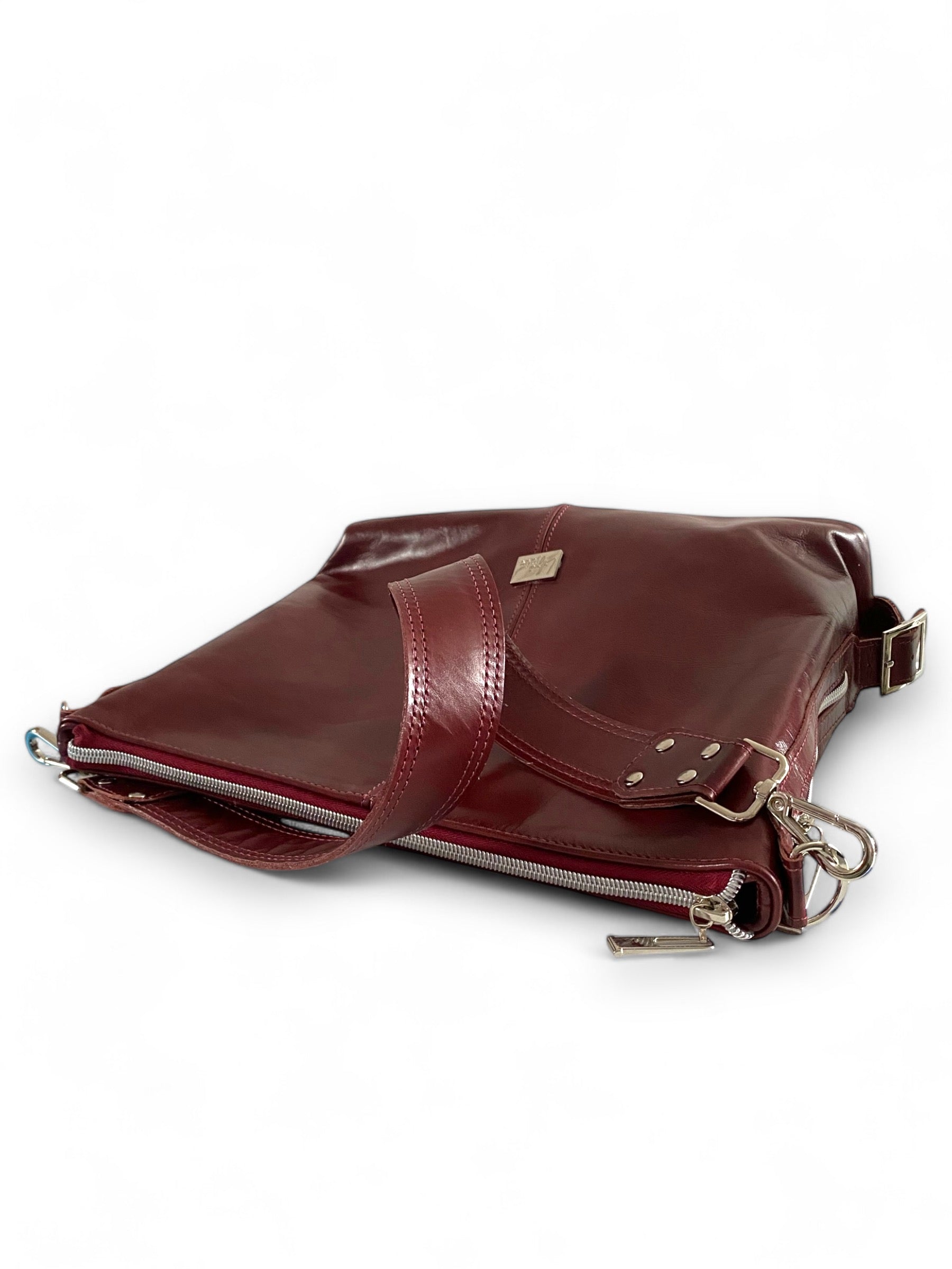 Juliette | Handcrafted Burgundy Leather Slouch Bag image 4