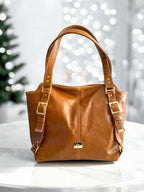 Moonwake | Tan Brown Leather Slouch Tote Bag image 1