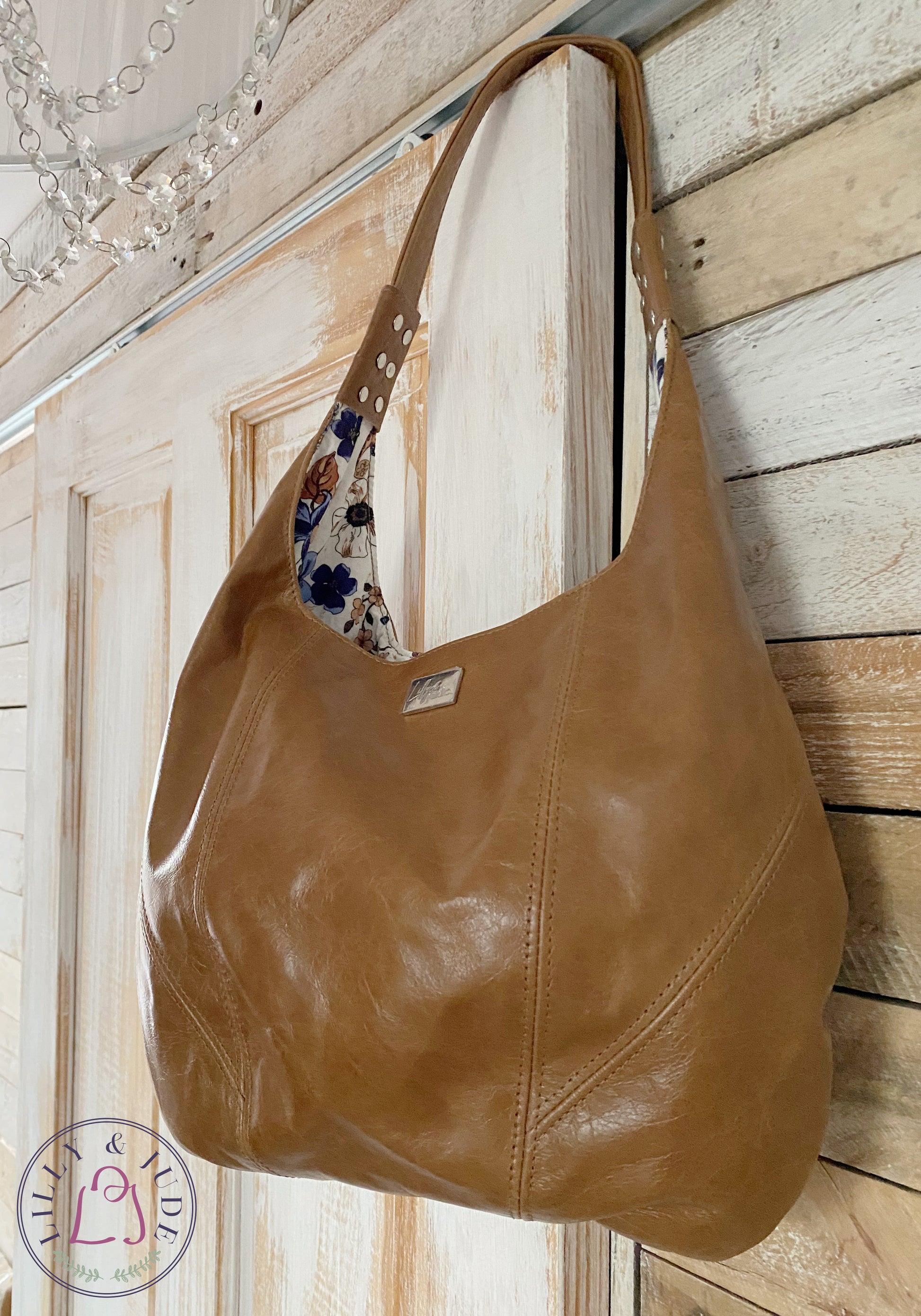 Estrella | Tan Brown Leather Slouch Shoulder Bag | Handcrafted Handbag image 3