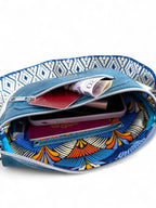 Shelly | Azure Blue Leather Hip Bag | Sustainable Multi-way Bag image 13