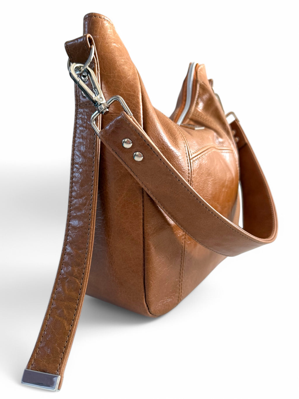 Aurora | Tan Leather Shoulder Bag | Simple Eco Style image 4