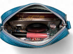 Tiny Harriet | Blue Leather Compact Crossbody Bag with Integrated Purse image 11