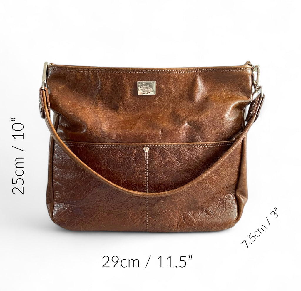 Freddy | Chestnut Brown Leather Shoulder Bag | Handcrafted Handbag image 11