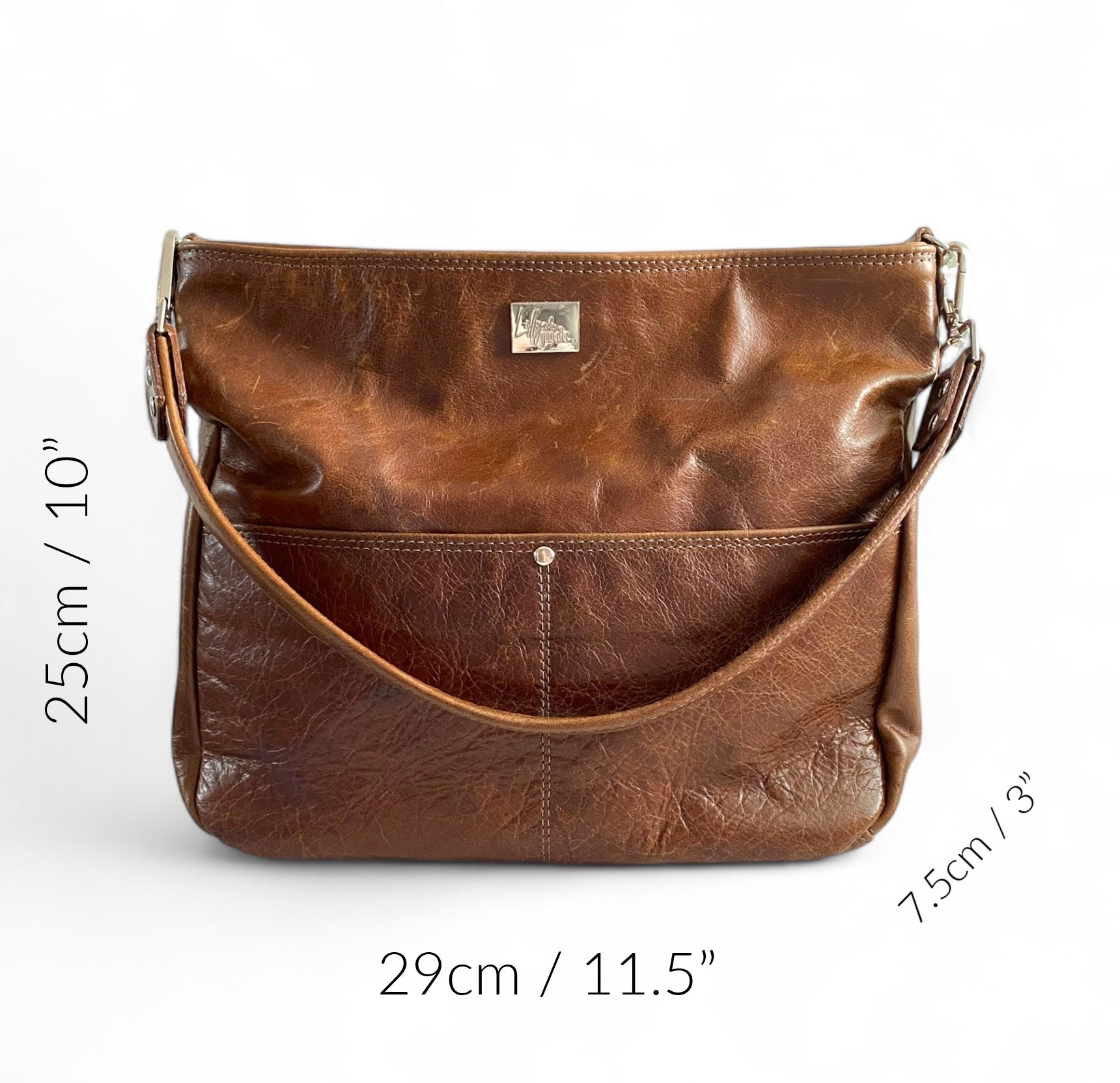 Freddy | Chestnut Brown Leather Shoulder Bag | Handcrafted Handbag image 11