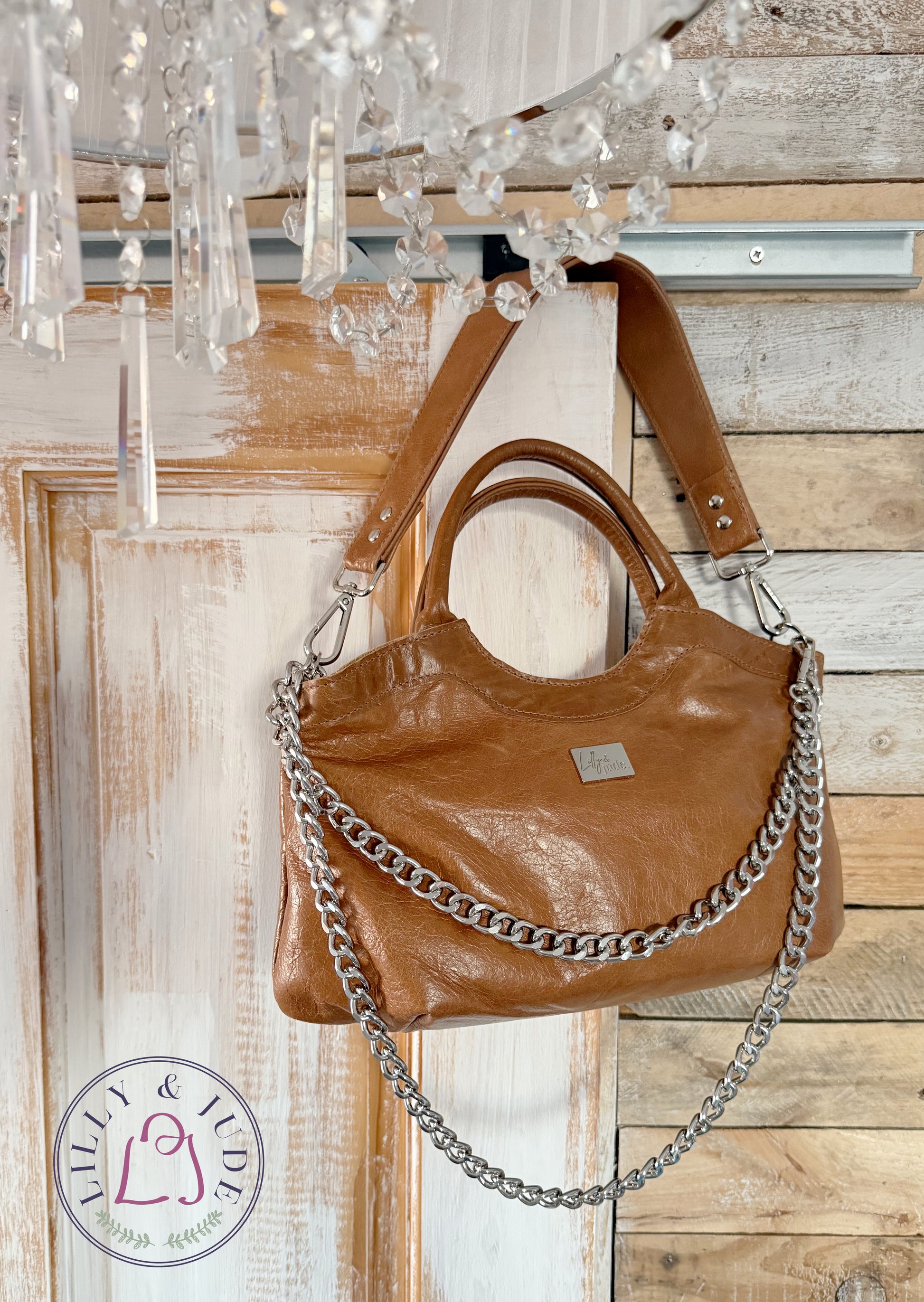 Flossy | Tan Brown Slouchy Baguette Bag | Made from Rescued Leather image 1