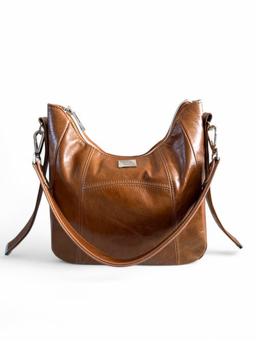 Aurora | Tan Leather Shoulder Bag | Simple Eco Style image 0