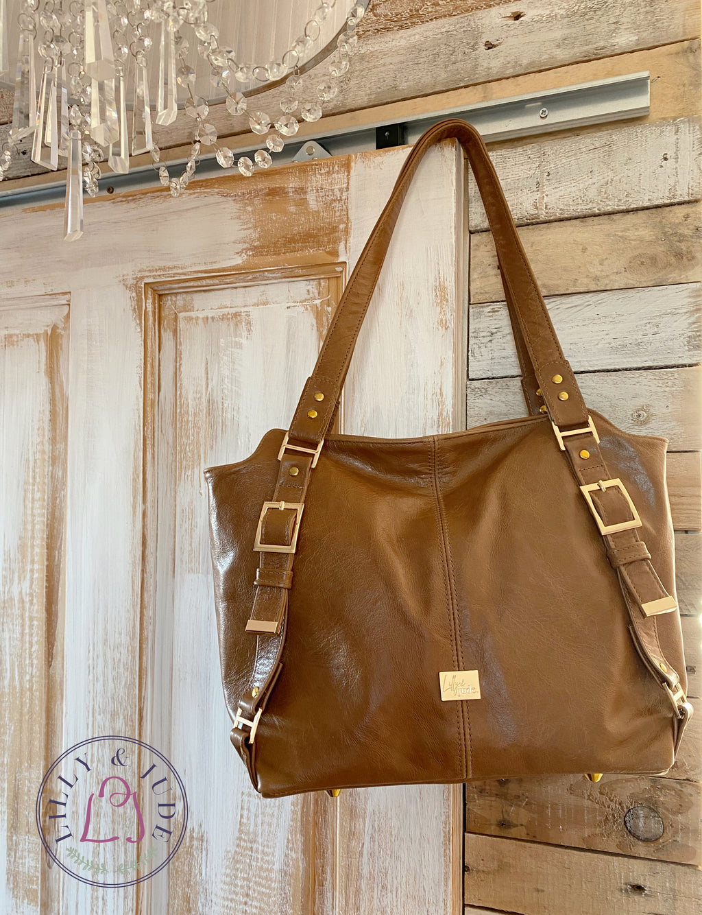 Moonwake | Tan Brown Leather Slouch Tote Bag image 2