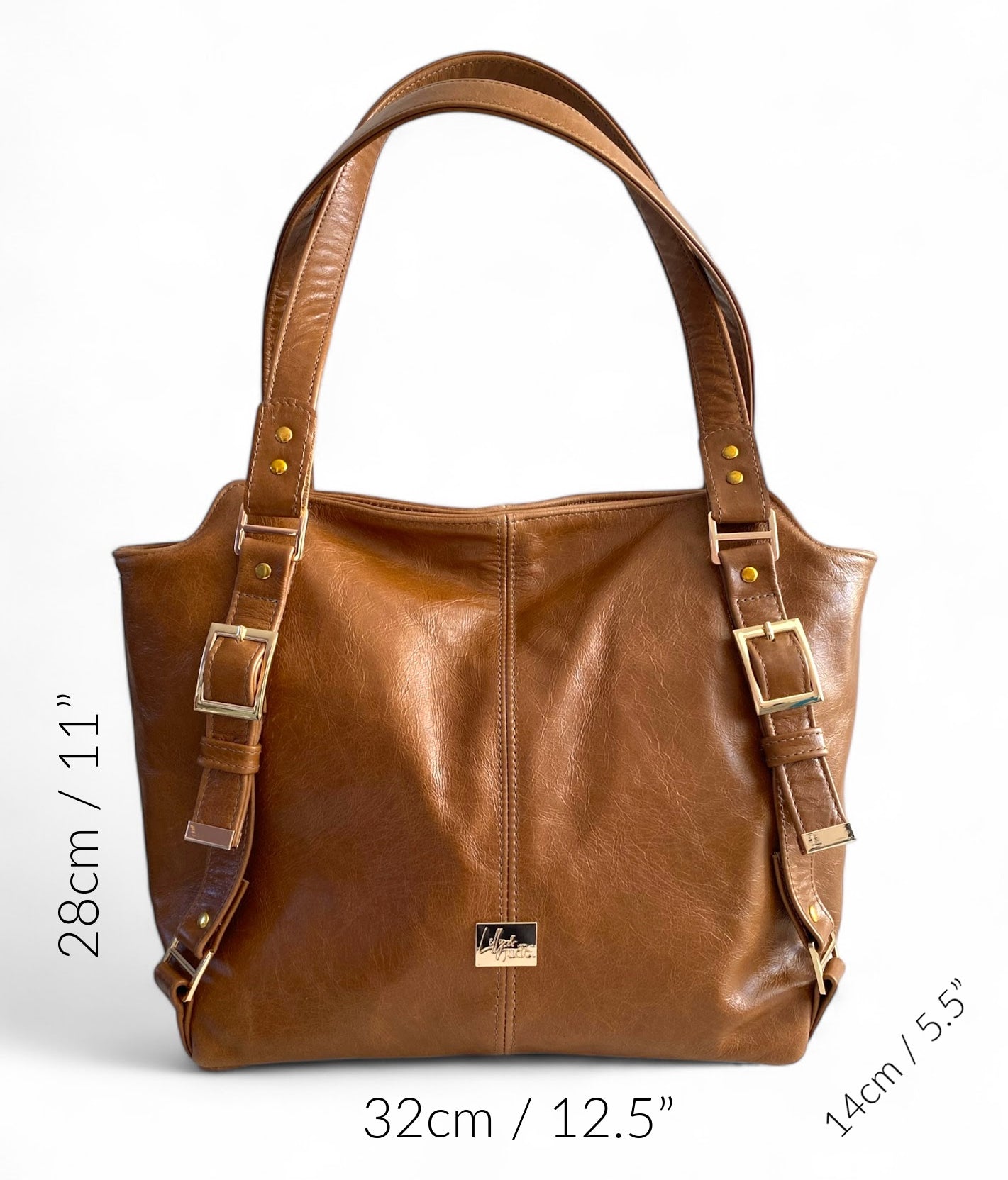 Moonwake | Tan Brown Leather Slouch Tote Bag image 10