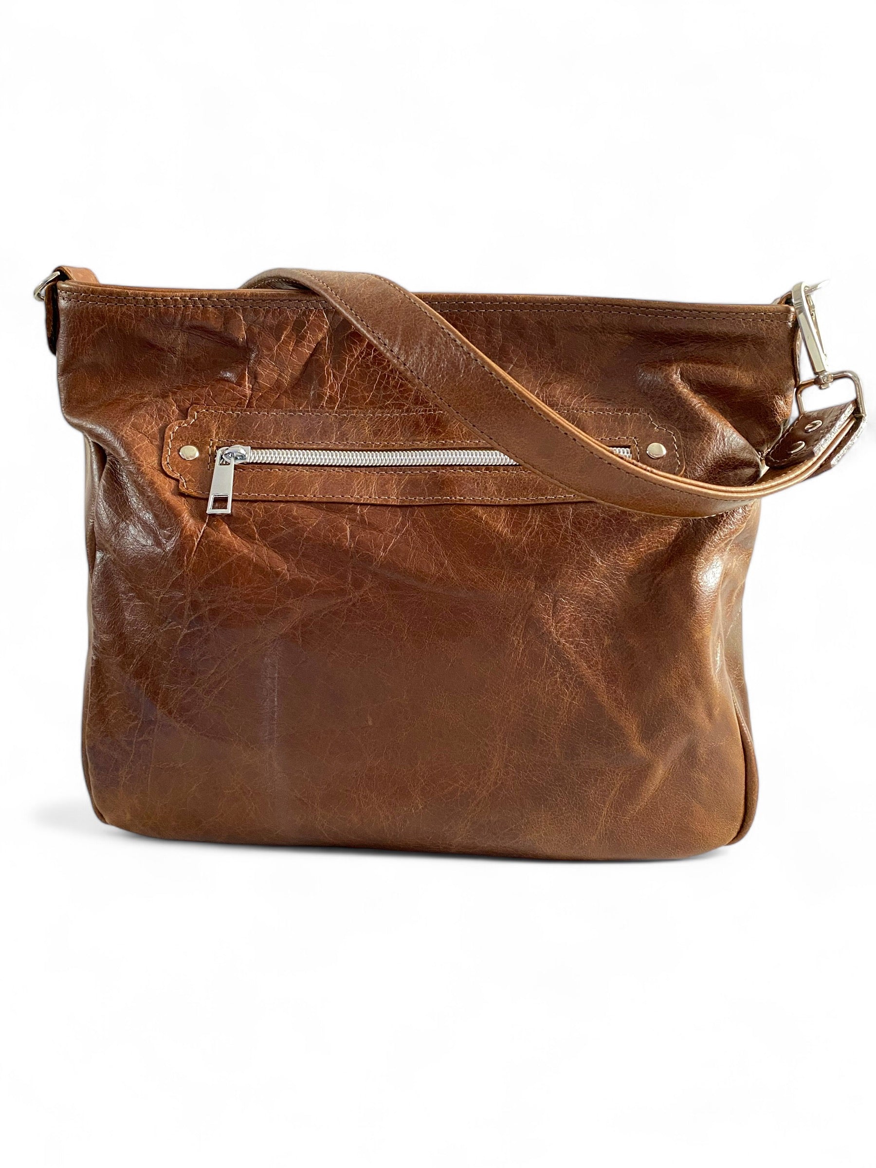 Freddy | Chestnut Brown Leather Shoulder Bag | Handcrafted Handbag image 3
