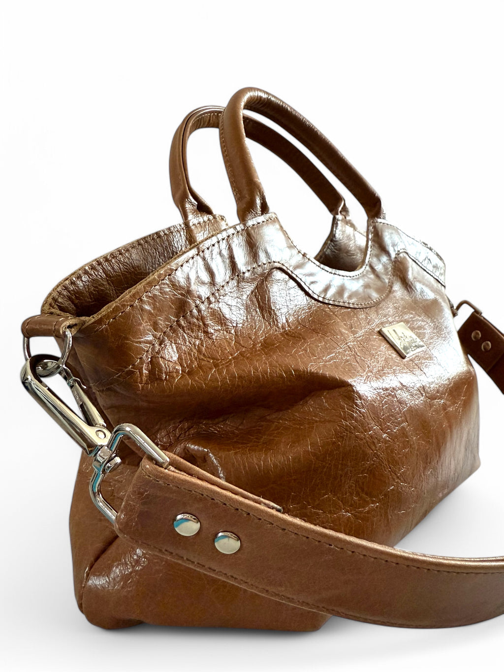 Flossy | Tan Brown Slouchy Baguette Bag | Made from Rescued Leather image 4