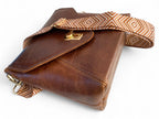 SWALK | Handcrafted Conker Brown Leather Crossbody Bag image 7