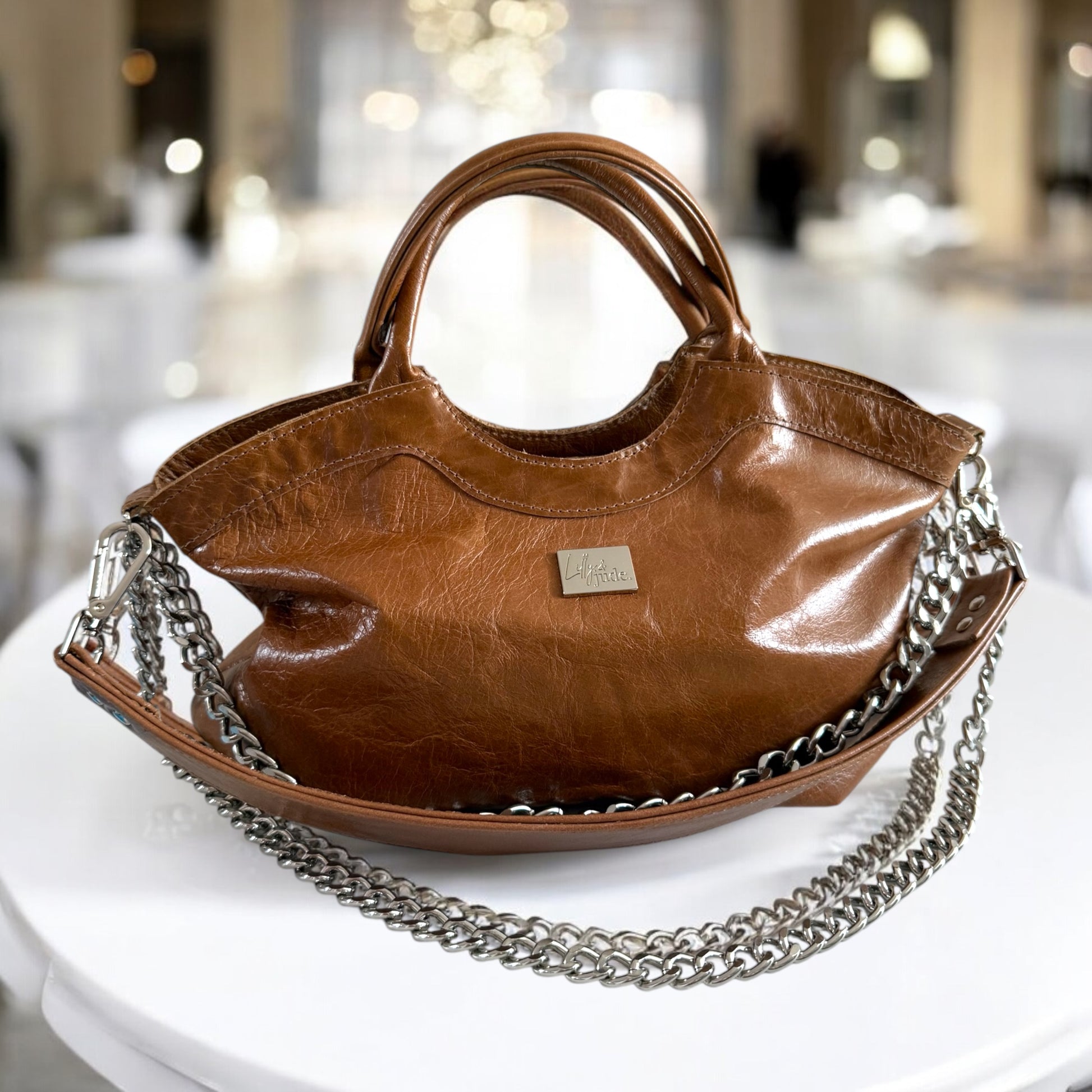 Flossy | Tan Brown Slouchy Baguette Bag | Made from Rescued Leather image 2