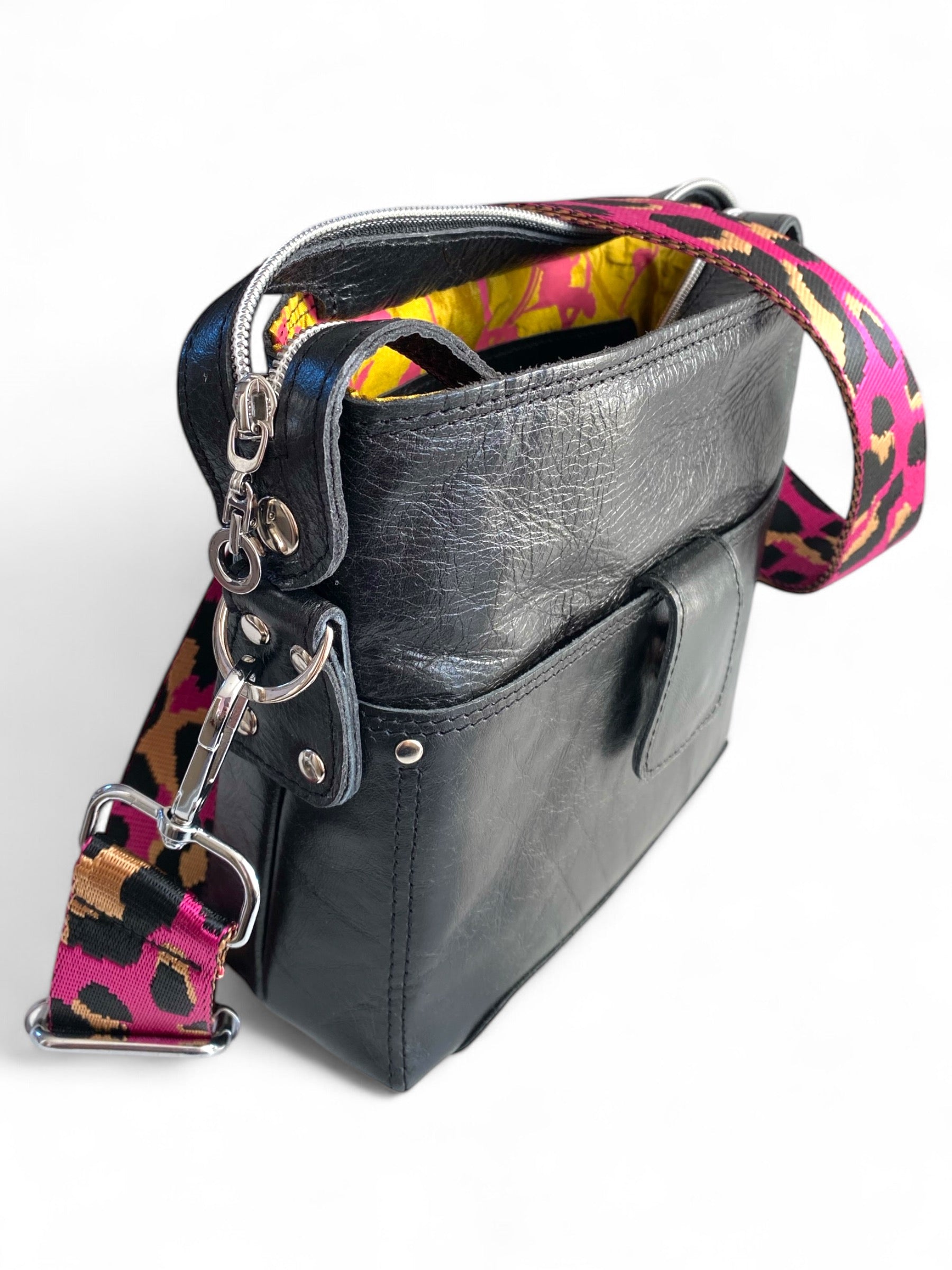 Swift | Black Eco Luxury Leather Crossbody Bag image 3