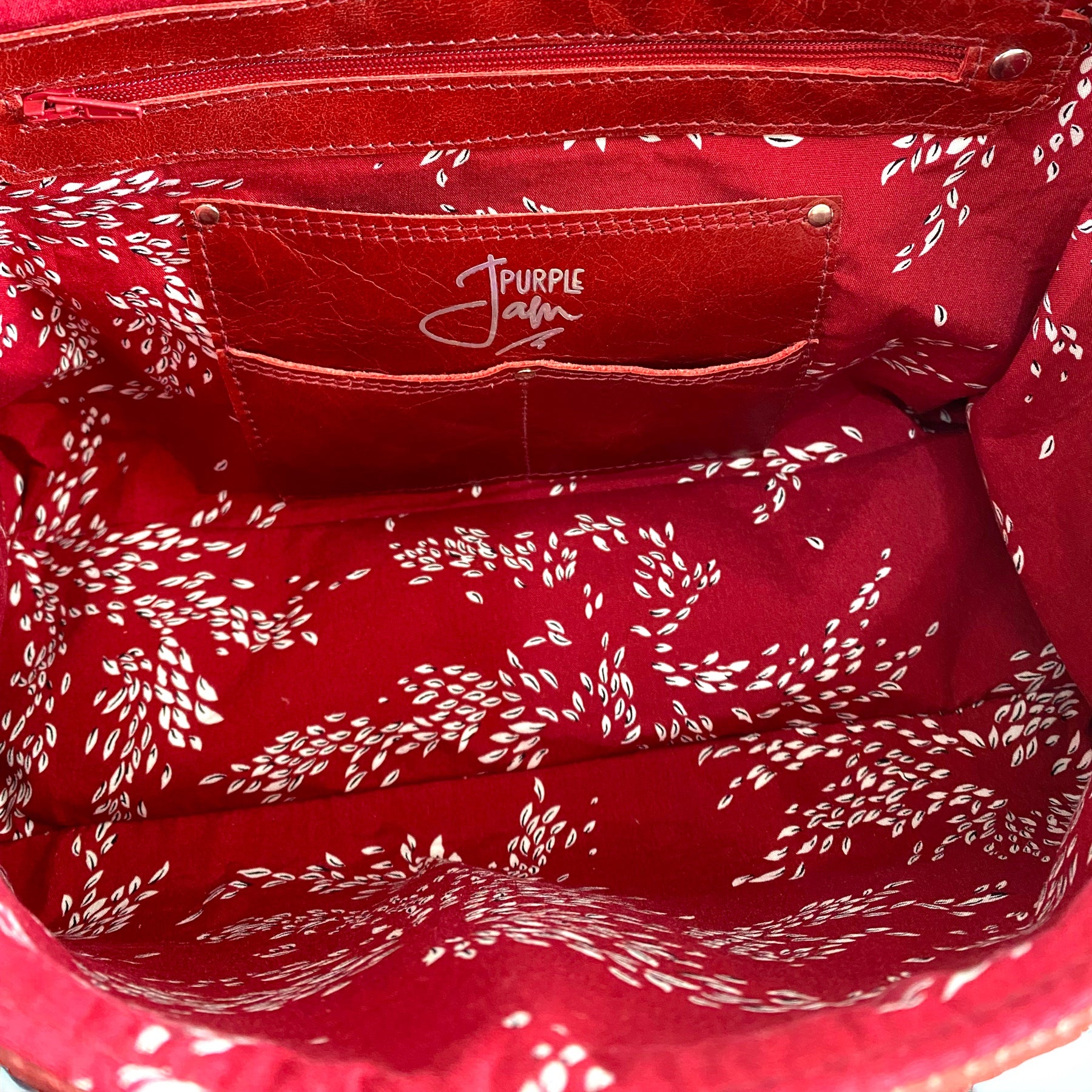 Rachel | Red Leather Shoulder Bag | Handcrafted with Distressed Leather image 6