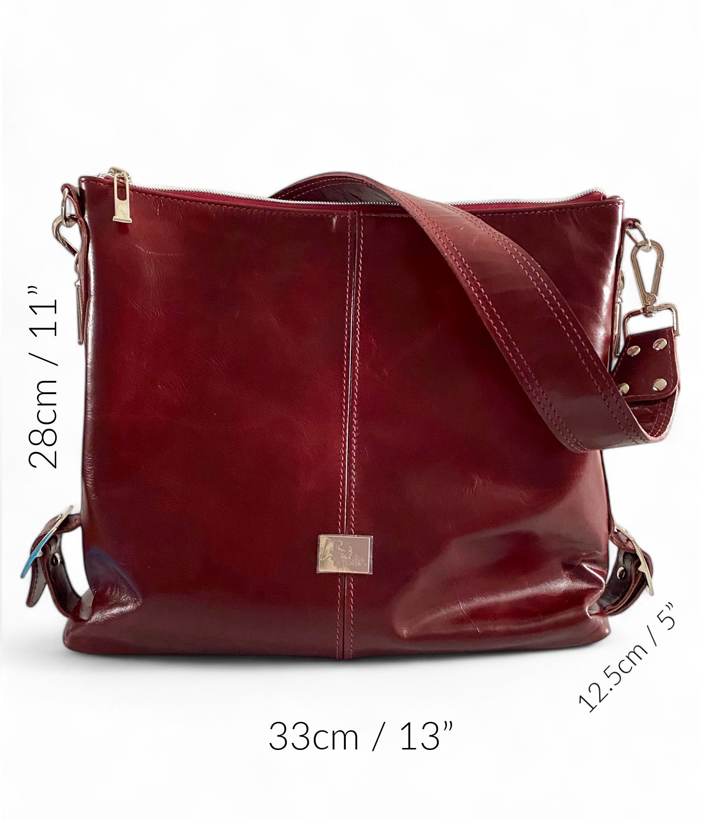 Juliette | Handcrafted Burgundy Leather Slouch Bag image 10