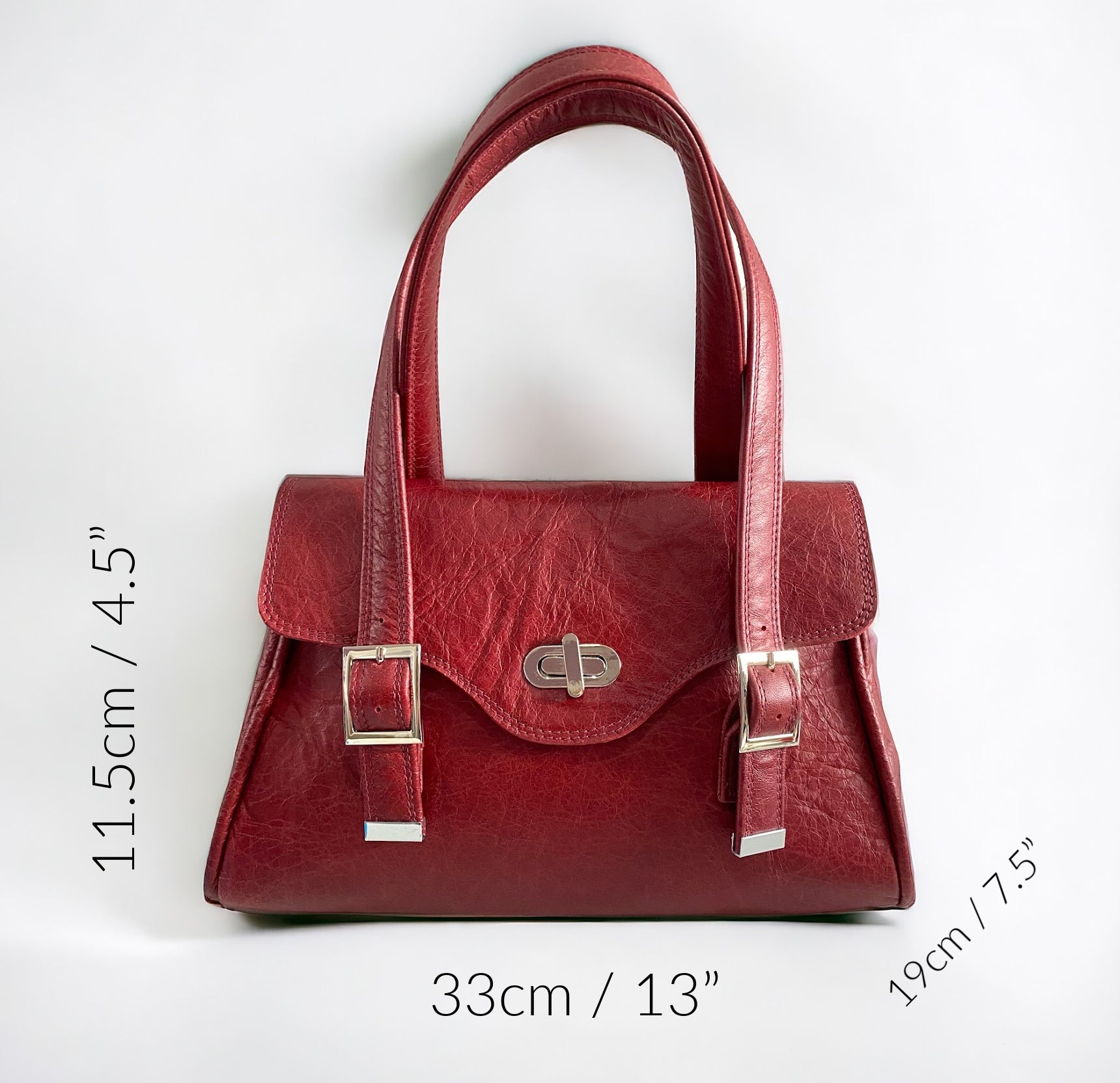 Rachel | Red Leather Shoulder Bag | Handcrafted with Distressed Leather image 10