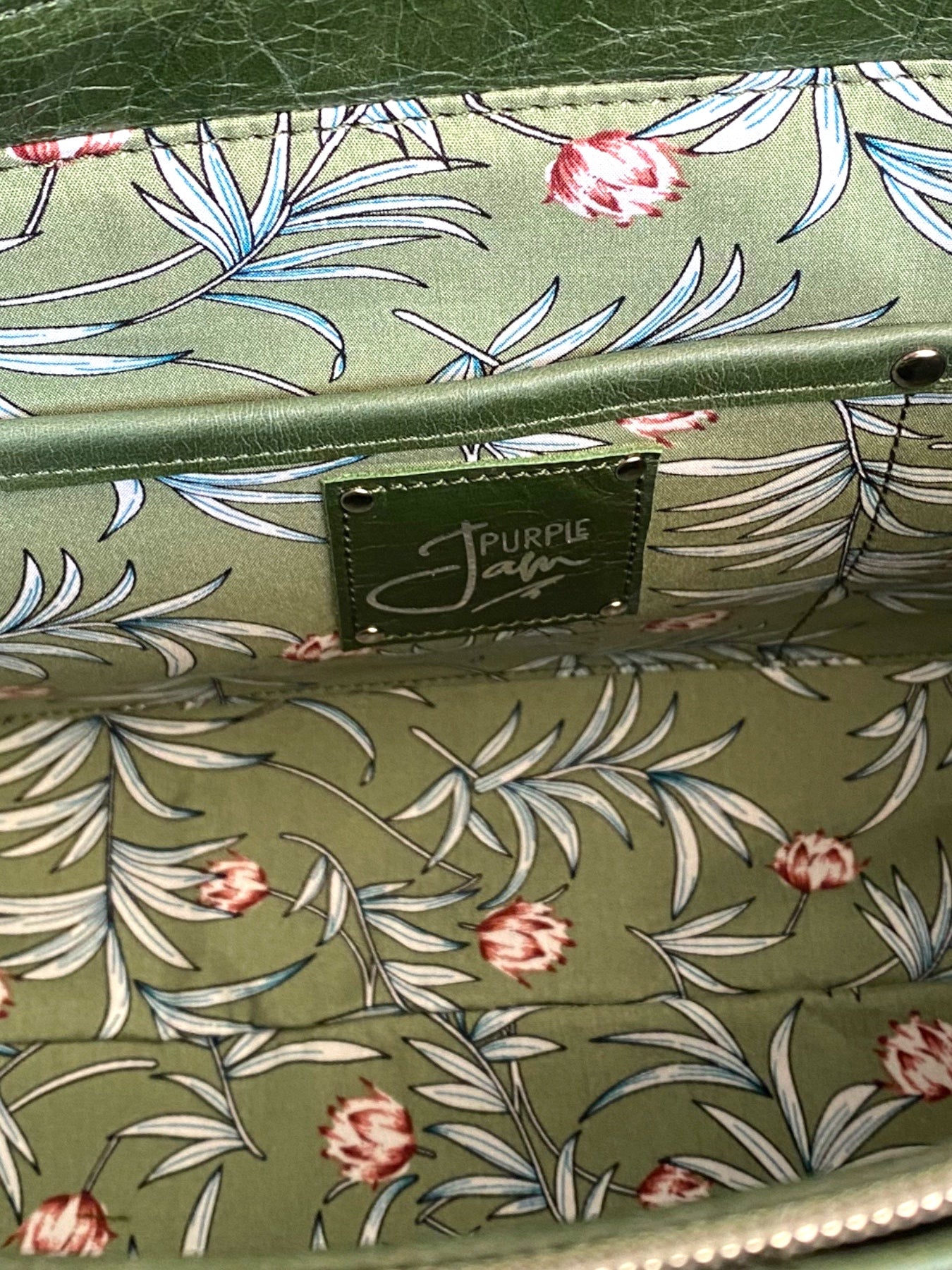 Rudy | Green Leather & Autumnal Tweed Handbag | Handcrafted Eco Luxury image 4