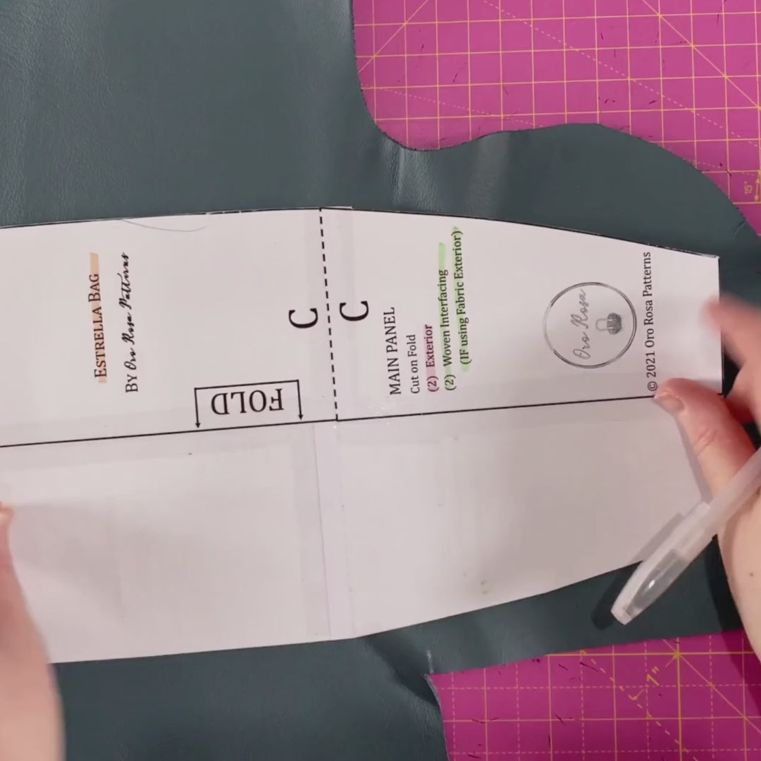 Video of the process of making a bag from blue leather